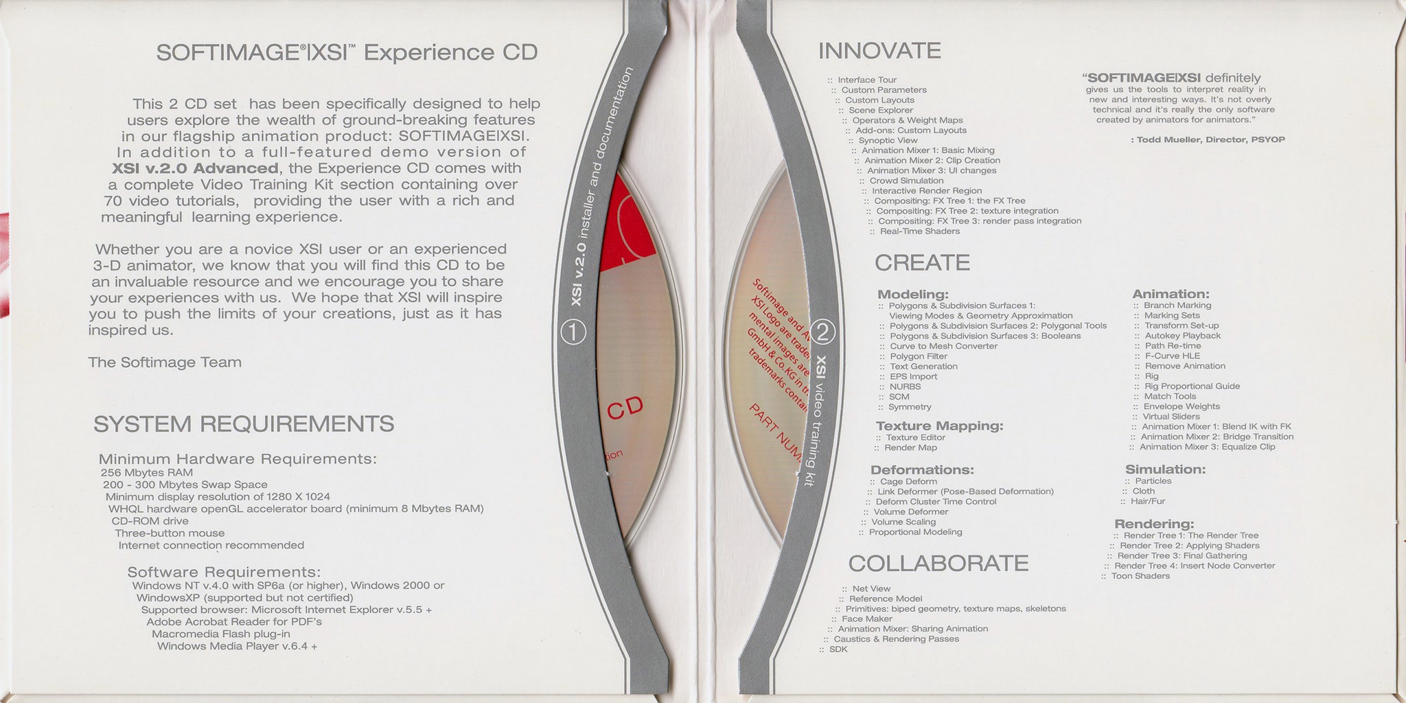 Inside the Softimage XSI installation CD packaging